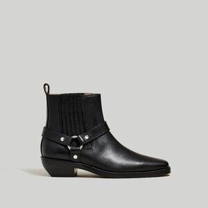 Madewell Santiago Western Ankle Boot Leather Black Size 7 NEW IN BOX